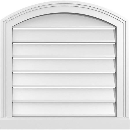 Ekena Millwork Arch Top Surface Mount PVC Gable Vent w/ 2"W x 2"P Brickmould Sill Frame, 20"W x 42"H GVPAR20X4203SN